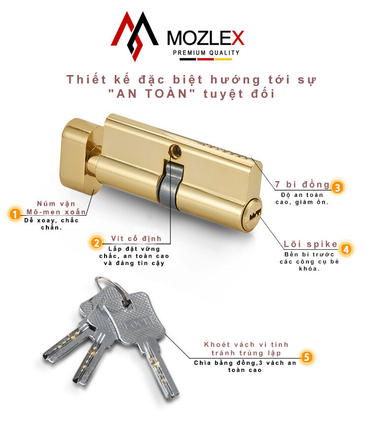 Khóa tay gạt Mozlex DS01